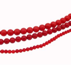 Collier perles corail rouge