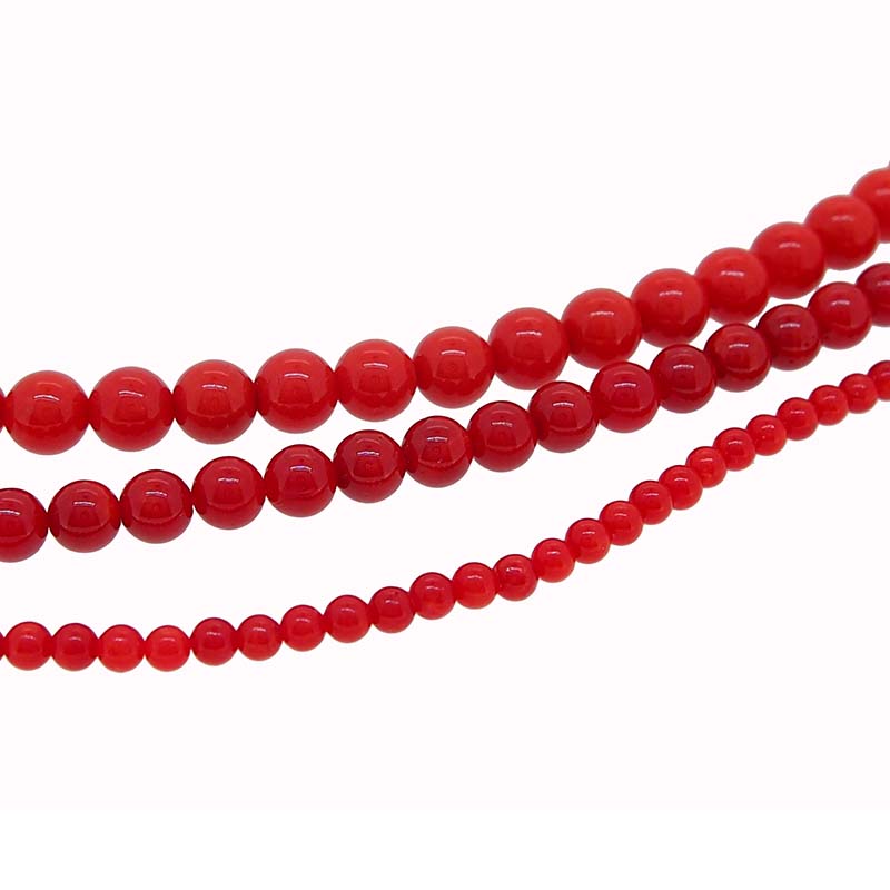 Bijoux Collier Avec Pierres Dures, Perles De Rivière Et Zircons 84cm Rouge