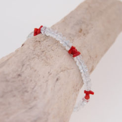 Bracelet corail rouge et aigue-marine