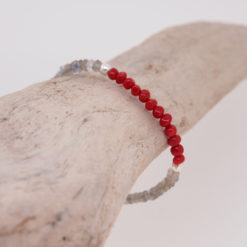 Bracelet corail rouge et labradorite