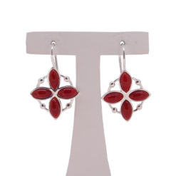 Boucles d'oreille corail rouge