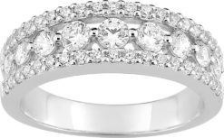 Bague or blanc 18k et diamants