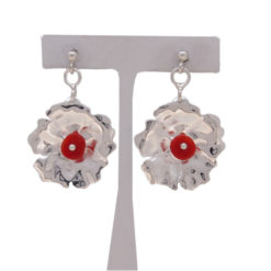 Boucles d'oreille fleur de ciste tige boule