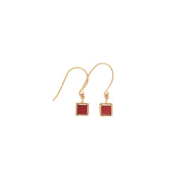 Boucles d'oreilles crochets motif carré Corail Collection Area