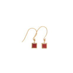 Boucles d'oreilles crochets motif carré Corail Collection Area