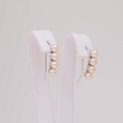 boucles d'oreilles or blanc 18k et perles de 4mm akoya