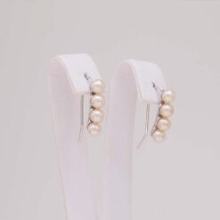 Boucles d'oreilles or blanc 18k et perles Akoya