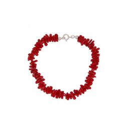 bracelet coupolino corail rouge de méditerranée fermoir argent