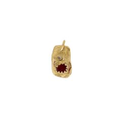 Pendentif trésor des mer or jaune 18 carat morceaux corail et undiamants