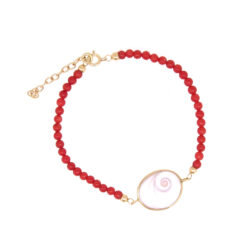 Bracelet perles corail œil de Sainte-Lucie