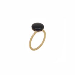 Bague or jaune 18k cabochon nacre grise