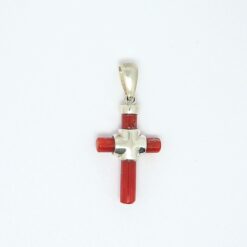 pendentif en argent et corail rouge med