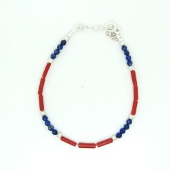 Bracelet Corail et lapis-lazuli 