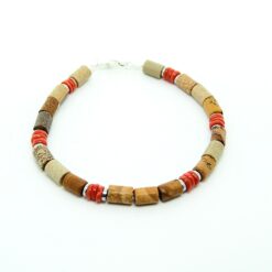 Bracelet Corail, Jaspe et Hématite